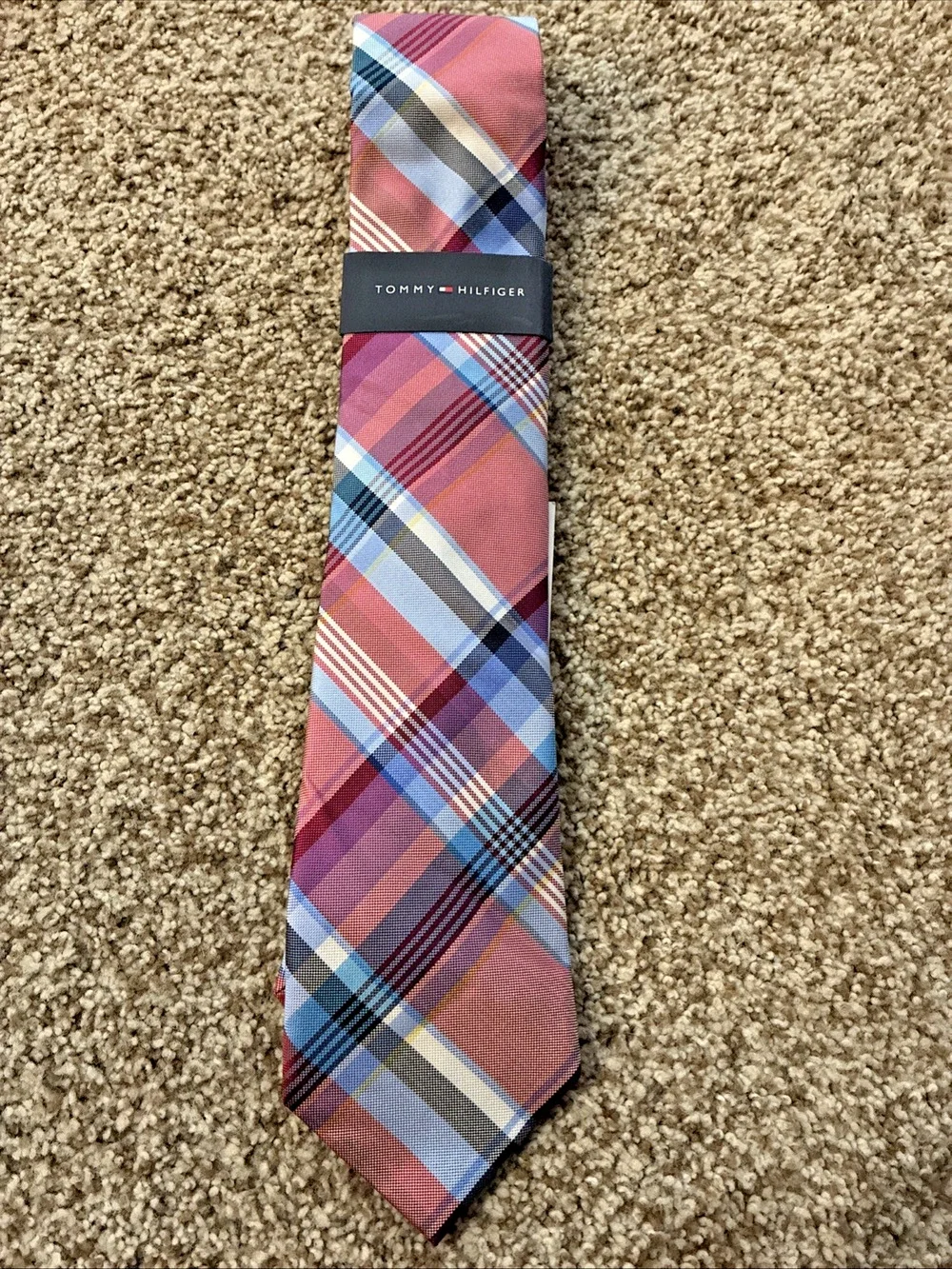 NWT Tommy Hilfiger Men’s Silk Plaid Tie MSRP $69.50